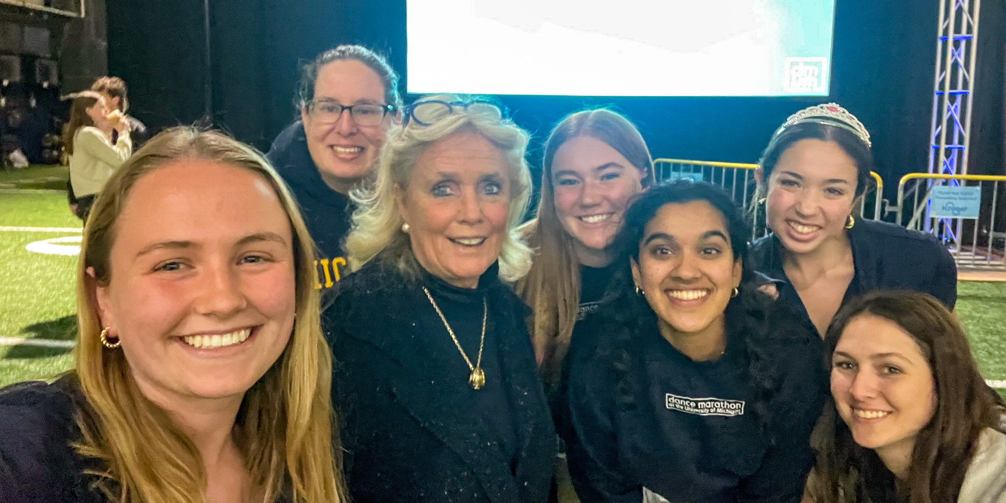 Dingell with Students at UM Dance Marathon