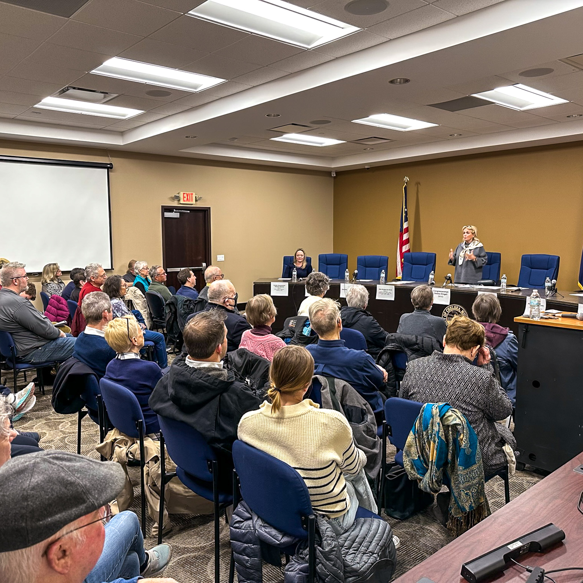 Rep. Dingell speaks to constituents at Western Washtenaw Town Hall in Chelsea, MI